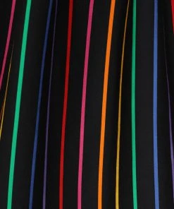 Collectif Amber-Lea Dark Rainbow 50's Swing Dress Multi New In