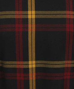 New In Collectif Caterina Giles Check 50's Swing Dress Wine