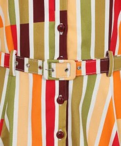 Collectif Caterina Alternate Stripe 50's Swing Dress Multi