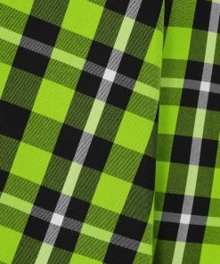 New In Collectif Mimi Frogs Breath Check 50's Swing Dress Green