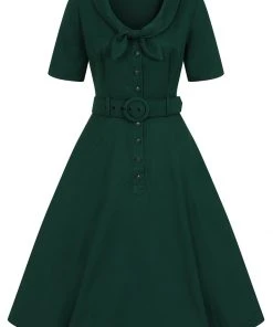 Collectif Ann Harrad 50's Swing Dress Green New In