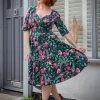 New In Collectif Trixie Escapist Floral 50's Swing Dress Multi