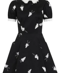 Collectif Peta Pinup Ghouls 60's Skater Dress Black White New In