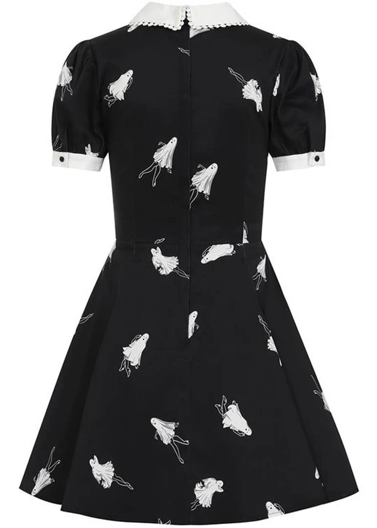 Collectif Peta Pinup Ghouls 60's Skater Dress Black White New In