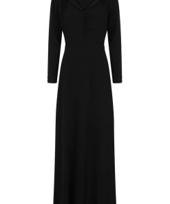 New In Collectif Galadriel Hooded 70's Maxi Dress Black