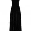 Collectif Amalia Velvet 60's Maxi Dress Black