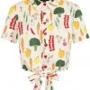 New In Collectif Sammy Vegetable Medley 50's Blouse Cream