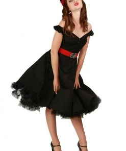 Collectif Dolores Classic 50's Swing Dress Black