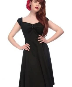 Collectif Dolores Classic 50's Swing Dress Black