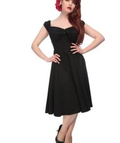 Collectif Dolores Classic 50's Swing Dress Black