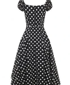 Collectif Dolores Polkadot Swing 50's Dress Black New In