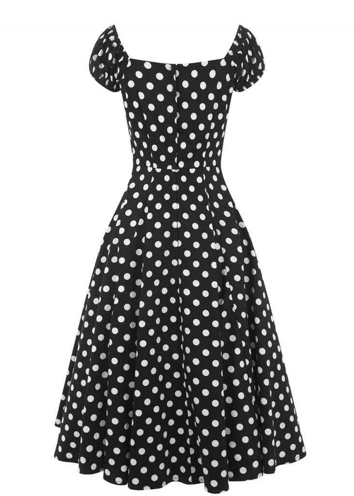Collectif Dolores Polkadot Swing 50's Dress Black New In