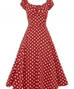 Collectif Dolores Polkadot 50's Swing Dress Red New In