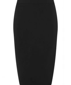 Collectif Polly Bengaline 50's Pencil Skirt Black