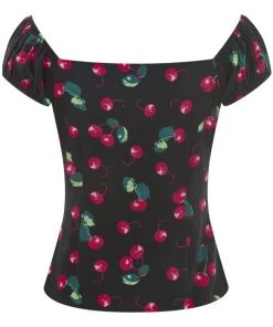 Collectif Dolores 50's Cherry Top Black New In