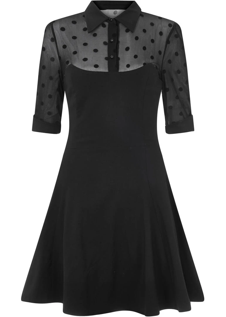 New In Collectif Wednesday Skater 50's Dress Black