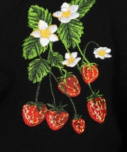 Collectif Charlene Wild Strawberries 50's Cardigan Black
