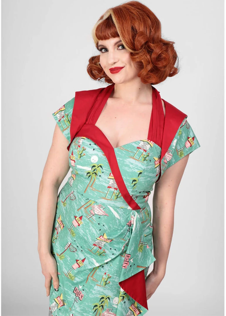Collectif Lorna Motel 50's Bolero Blue New In
