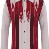 Collectif Men Luca Diamond Long Sleeve 60's Cardigan Red New In