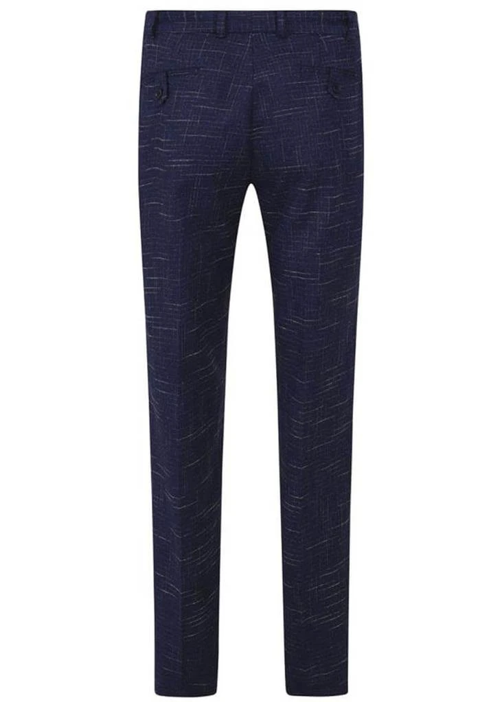 Collectif Men Bobbie Crosshatch Trousers Navy New In