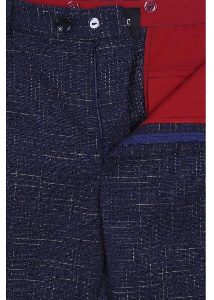Collectif Men Bobbie Crosshatch Trousers Navy New In