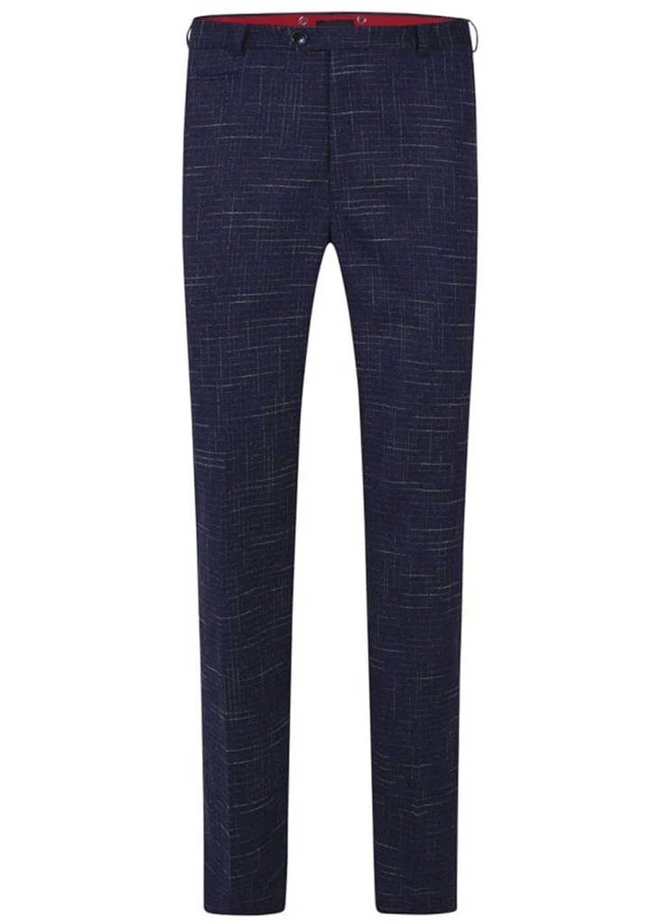 Collectif Men Bobbie Crosshatch Trousers Navy New In