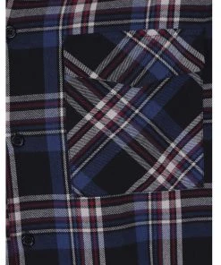 New In Collectif Men Tiago Scot Check Shirt Blue