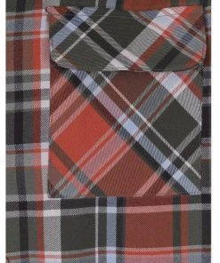 Collectif Men Tiago Woodland Check Shirt Orange