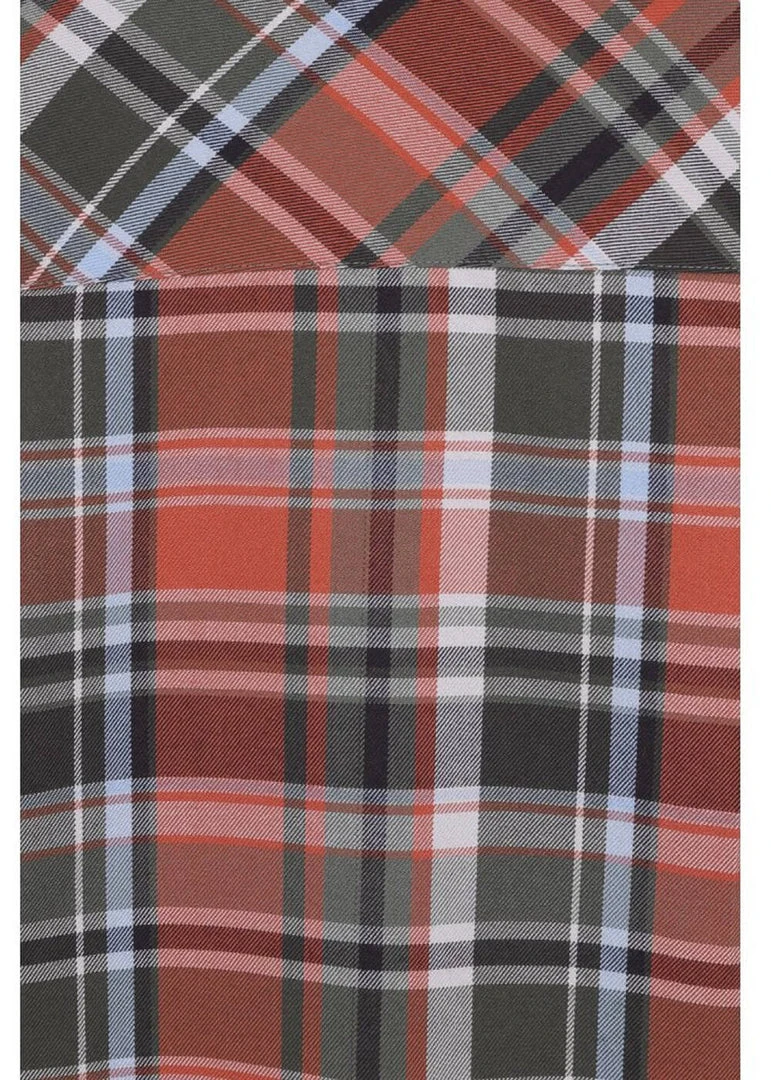 Collectif Men Tiago Woodland Check Shirt Orange