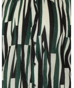 New In Collectif Mens Tiago Abstract 50's Shirt Black Green