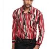 Collectif Men Tiago Abstract Shirt Black Red