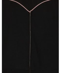 Collectif Mens Jonathan Piped Yoke 50's Jacket Black Pink New In