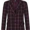 Collectif Men John Check Jacket Burgundy New In
