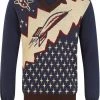 Collectif Men Mark Atomic Rocket 50's Jumper Blue New In