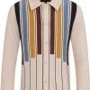 Collectif Men Luca Earth Stripe 50's Cardigan Cream New In