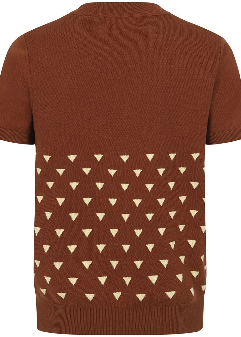 New In Collectif Mens Scott Mountain Wolf 50's Jumper Brown