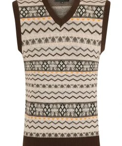 Collectif Men Alex Fair Isle Knitted 50's Top Multi