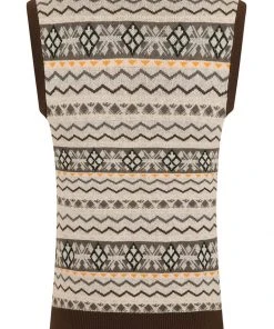 Collectif Men Alex Fair Isle Knitted 50's Top Multi