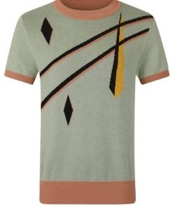 Collectif Men Scott Art Deco 40's Jumper Green New In