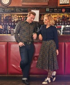 Collectif Men Adam Brighton 50's Shirt Navy New In