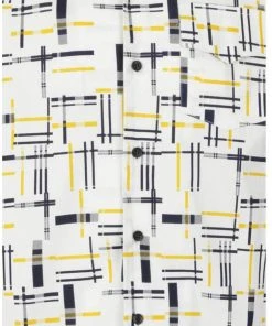 Collectif Mens Oscar Carnaby 50's Shirt Cream