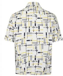 Collectif Mens Oscar Carnaby 50's Shirt Cream