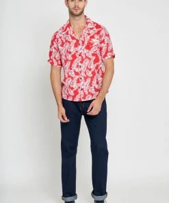 Collectif Heren Cesar 40's Shirt Red