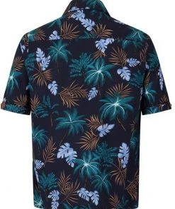 Collectif Mens Oscar Tomika Haiti 50's Shirt Navy New In