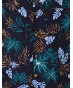 Collectif Mens Oscar Tomika Haiti 50's Shirt Navy New In