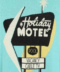 Collectif Mens Scott Motel 50's Knitted Top Blue