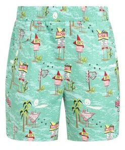 Collectif Mens Martin Motel Shorts Blue