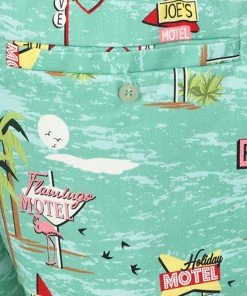 Collectif Mens Martin Motel Shorts Blue