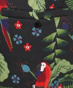 New In Collectif Mens Martin Parrot Shorts Black