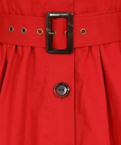 Collectif Sarah 50's Hooded Trenchcoat Red New In